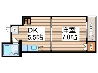 コスモスビレッヂ【2階】の間取り