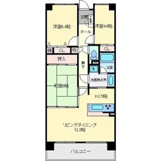 トーカンマンション盛岡駅前プラザ壱番館【12階】の間取り