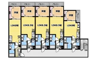 (仮称)川越こもれびLycka(リュッカ)【1階】の間取り