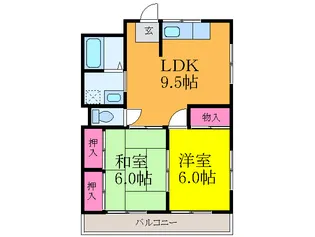 山野ハイツ【2階】の間取り