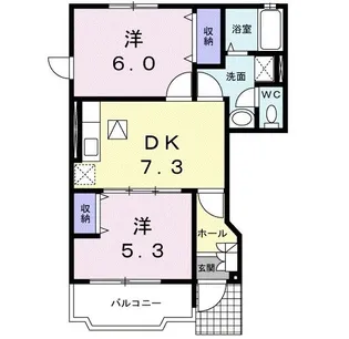 モダンライフ秋根B【1階】の間取り