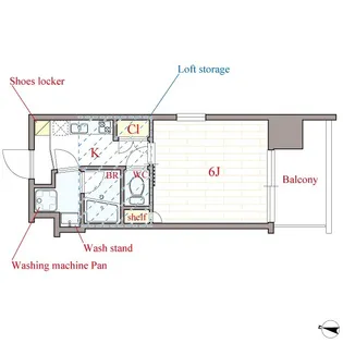 Primavera Nishi Shinsaibashi【6階】の間取り