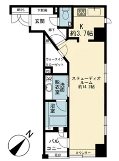 クオス銀座エスト・プルミエ【11階】の間取り