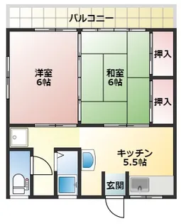 ボンエール玉里A棟【2階】の間取り