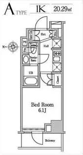 レジディア南品川II【6階】の間取り