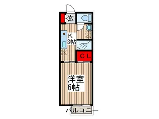 ワンル-ムS-2【2階】の間取り