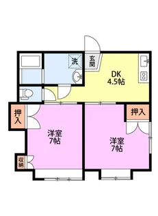 ドミトリーつつじが丘 A【2階】の間取り