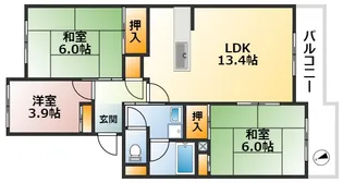 シティハイツ狩口【4階】の間取り