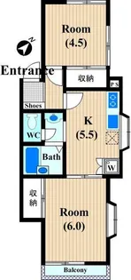 ハウスエムアンドアイC【1階】の間取り