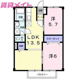 オーキッドSANO・A【2階】の間取り