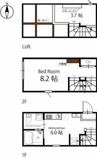 ハーミットクラブハウス駒沢大学【2階】の間取り