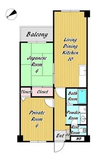ハピネス東須磨【3階】の間取り
