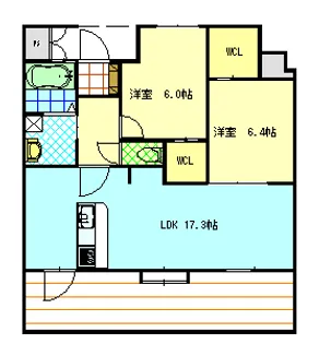クレストリヴィエール【2階】の間取り