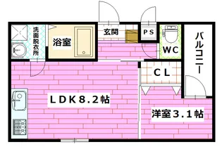 MOVE船越南【1階】の間取り