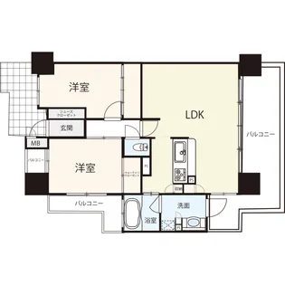 サーパス城見通り三番館【8階】の間取り