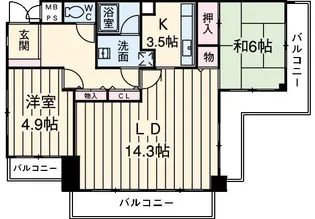 ライオンズマンション宮前平第8【3階】の間取り
