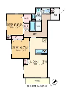 KUKUNA KOIWA II【1階】の間取り