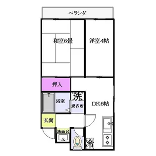 サンライフ原木中山【3階】の間取り