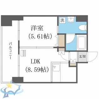 プライマル札幌北4条【7階】の間取り