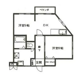 有山マンションB【2階】の間取り