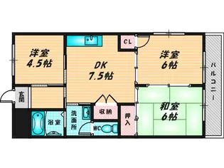 メゾン瓜生堂【3階】の間取り