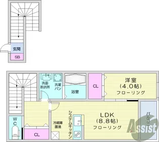 ベルグラン桜2【2階】の間取り
