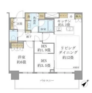Brillia Tower 浜離宮【30階】の間取り