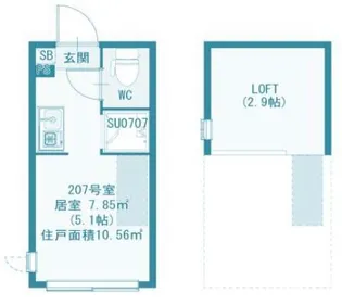 1st Place 松庵【2階】の間取り