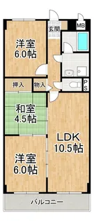 キャピタルハイツ姫里【4階】の間取り
