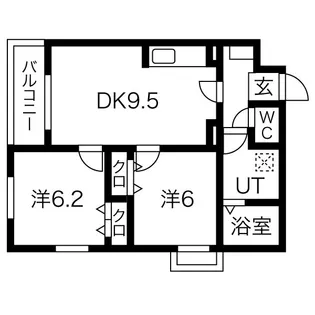 メリディアンなないろの里 四番館【4階】の間取り