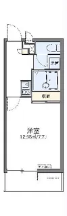 レオパレスグランディ朝日【2階】の間取り