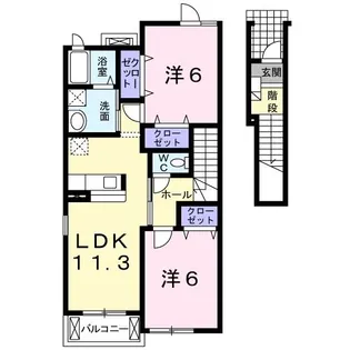 グレイスフルヴィラG【2階】の間取り