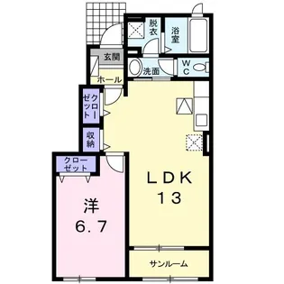 カーサ プラシード III【1階】の間取り