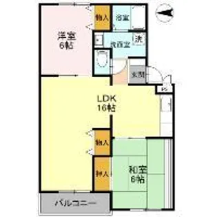 竹城台ハイツ【1階】の間取り