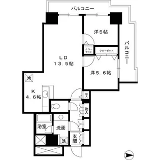 パシフィックロイヤルコートみなとみらいアーバンタワー【11階】の間取り