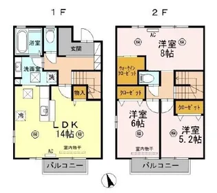 イムウッド山の手 A棟【1階】の間取り