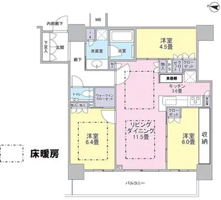 ブランズ川口幸町【16階】の間取り