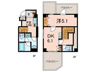 エミリールーダン【5階】の間取り