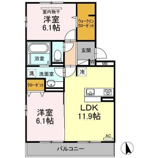 イーストヴィラ・ココ【3階】の間取り