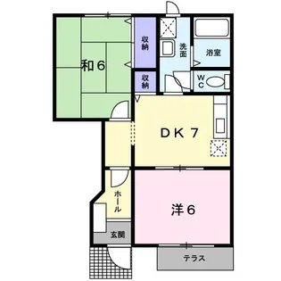 アンソレイエ瓜生B【1階】の間取り