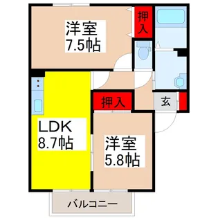 サンガーデン薬師台B【2階】の間取り