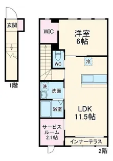 マロン・ド・サン【2階】の間取り
