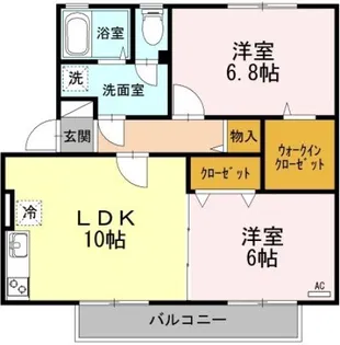 サニークレスト A棟【1階】の間取り