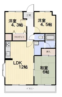 バルパレー 熊谷【1階】の間取り