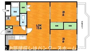2LDKの間取り画像