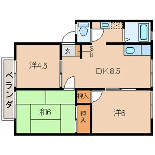 小岩ハイツ【1階】の間取り