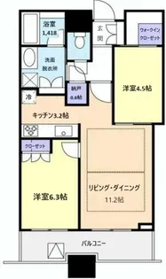 プラウドタワー千代田富士見【16階】の間取り