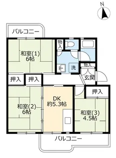 UR落合【5階】の間取り