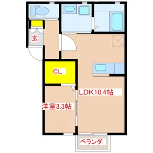 アヴァンス B棟【1階】の間取り