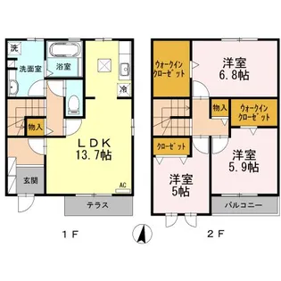 静岡県駿東郡清水町湯川【一戸建】の間取り
